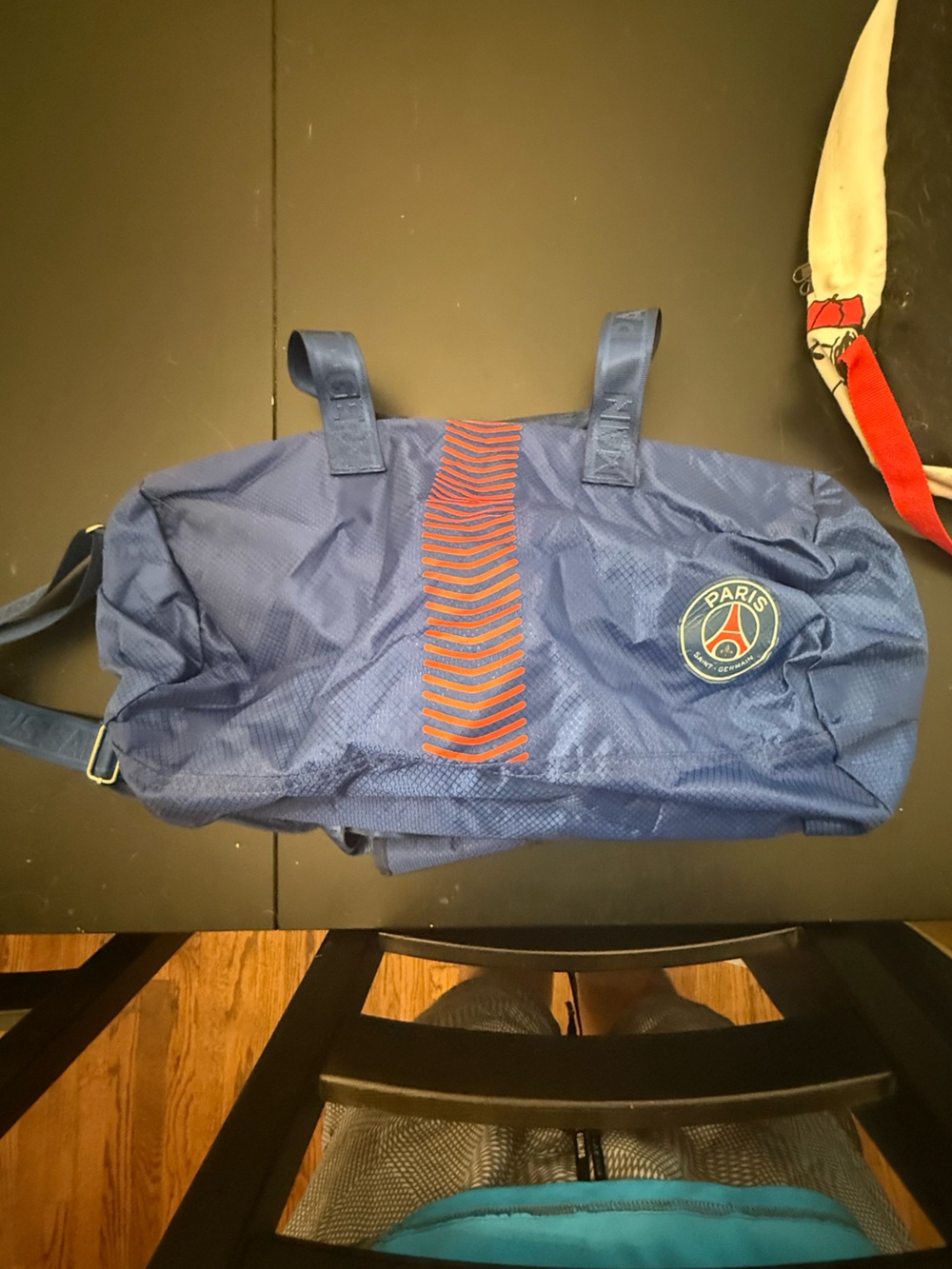 Paris Saint-Germain Blue Duffle Bag with Red Accent
